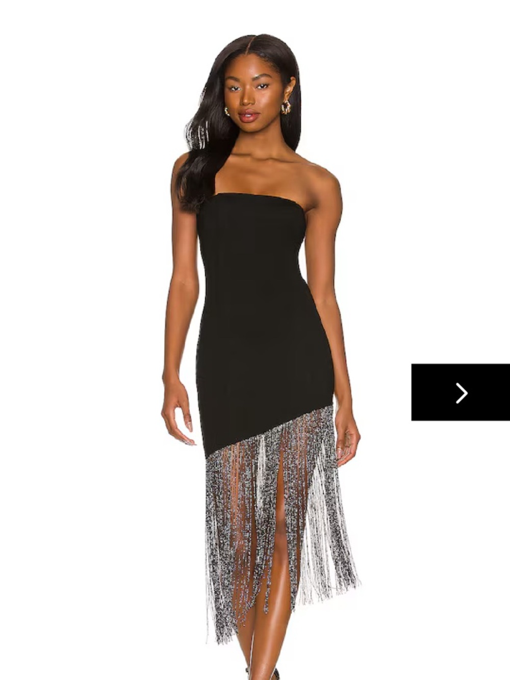 Superdown Cleo Strapless Fringe Dress S